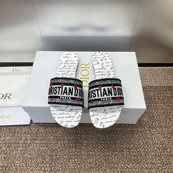 Christian Dior CD Customized Embroidered Slip-On Sandals with Logo
