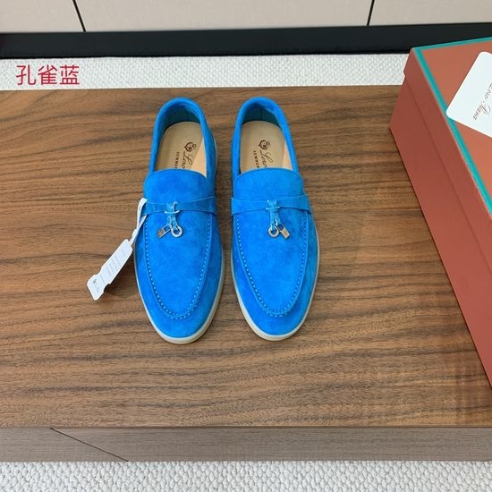 Loro Piana Suede Loafers Hand-Stitched Leather Sole Lined Shoes