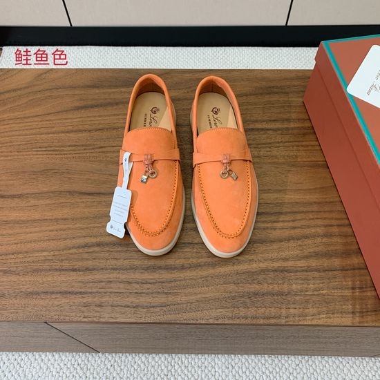 Loro Piana Suede Loafers Hand-Stitched Leather Sole Lined Shoes