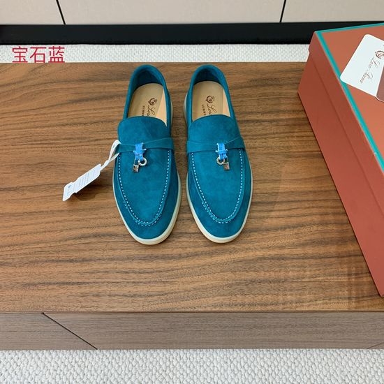Loro Piana Suede Loafers Hand-Stitched Leather Sole Lined Shoes