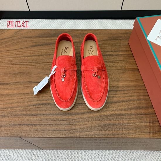 Loro Piana Suede Loafers Hand-Stitched Leather Sole Lined Shoes
