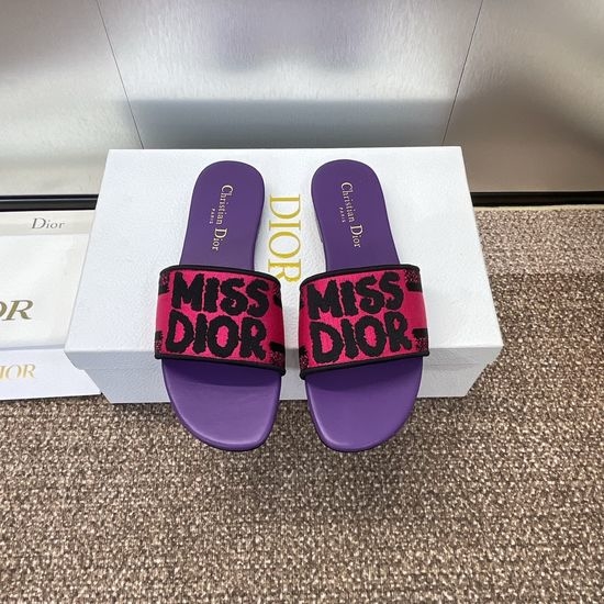 Christian Dior CD Embroidered Cylindrical Heel Sandals with Classic Logo