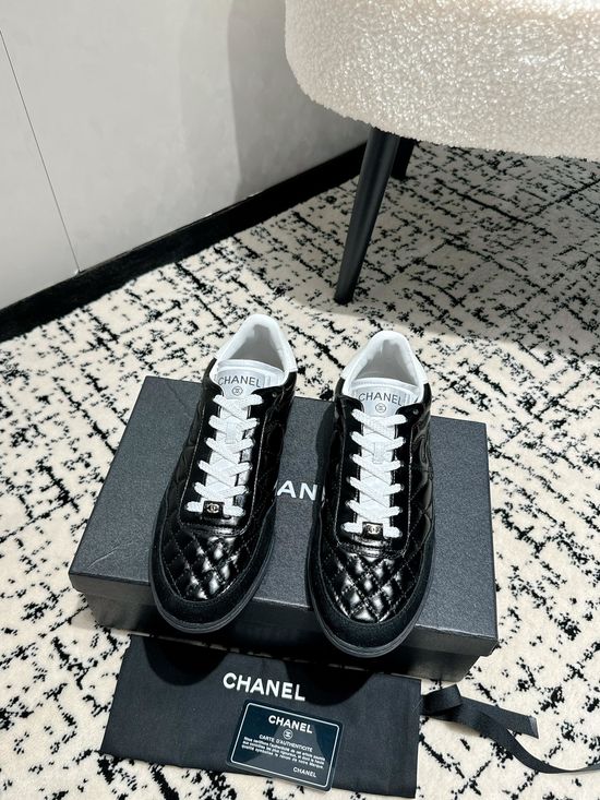 Chanel Premium Quilted Leather Sneakers Fashion Versatile Footwear