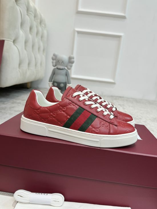 Gucci Classic Leather Casual Shoes Durable Soft Daily Walking Footwear