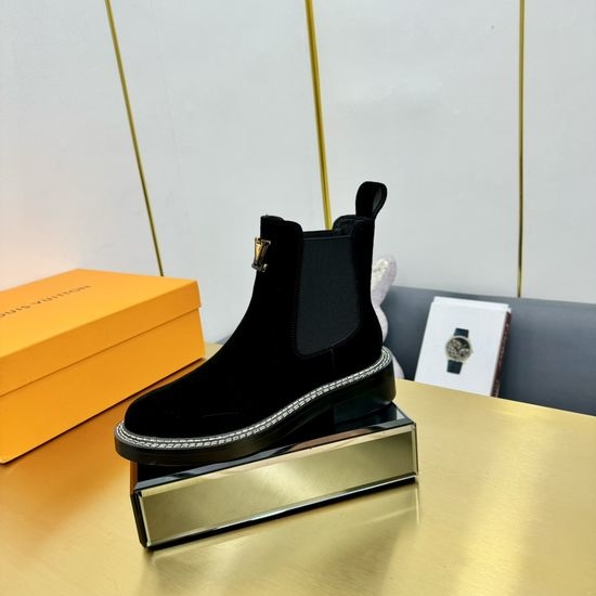 Louis Vuitton LV Slim Fit Genuine Leather Comfortable Ankle Boots