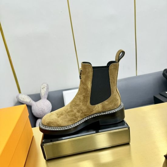 Louis Vuitton LV Slim Fit Genuine Leather Comfortable Ankle Boots
