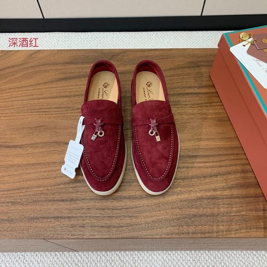 Loro Piana Suede Loafers Hand-Stitched Leather Sole Lined Shoes
