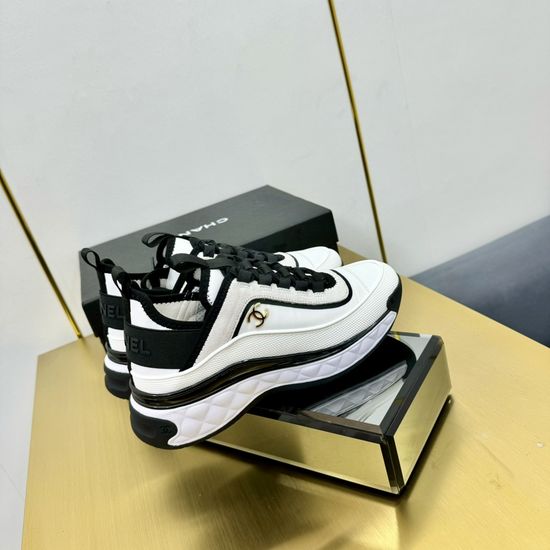 Chanel Premium Leather Upper Casual All-match Daily Sneakers