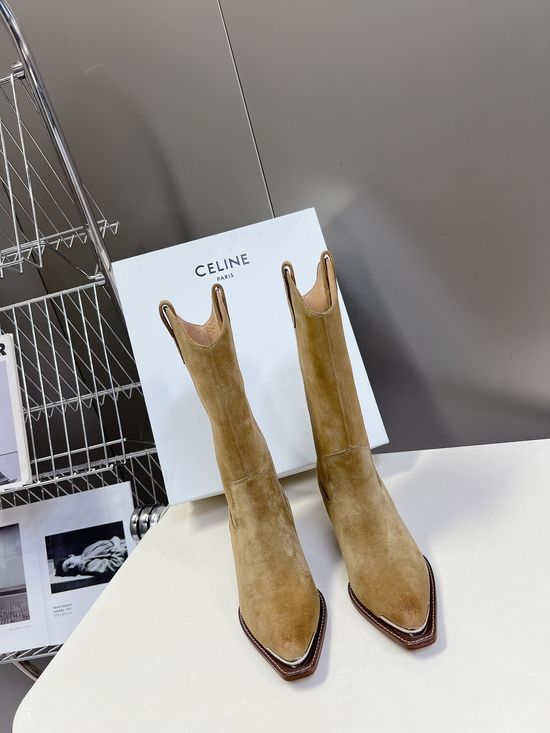 Celine Premium Leather Ankle Boots with Retro Logo Detail