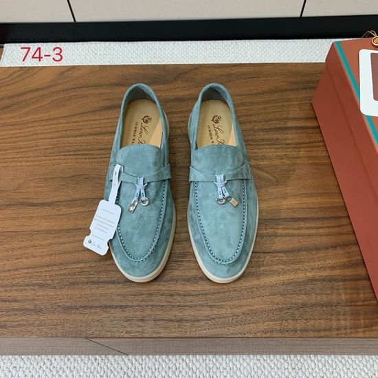 Loro Piana Suede Loafers Hand-Stitched Leather Sole Lined Shoes