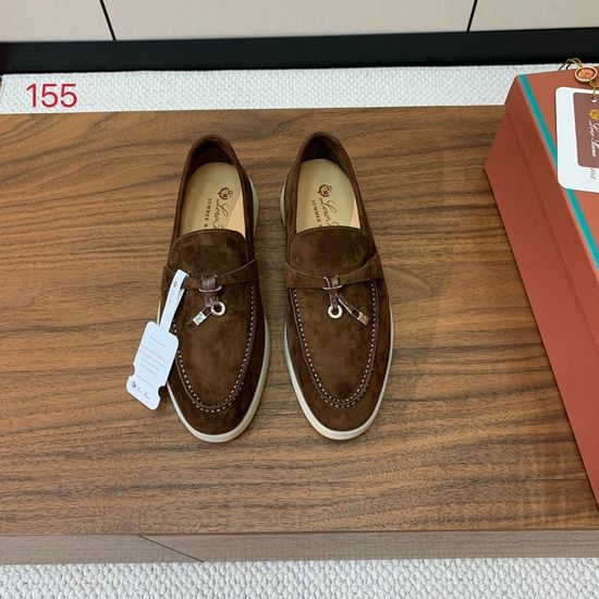 Loro Piana Suede Loafers Hand-Stitched Leather Sole Lined Shoes
