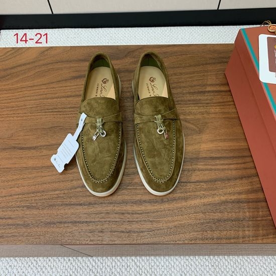 Loro Piana Suede Loafers Hand-Stitched Leather Sole Lined Shoes