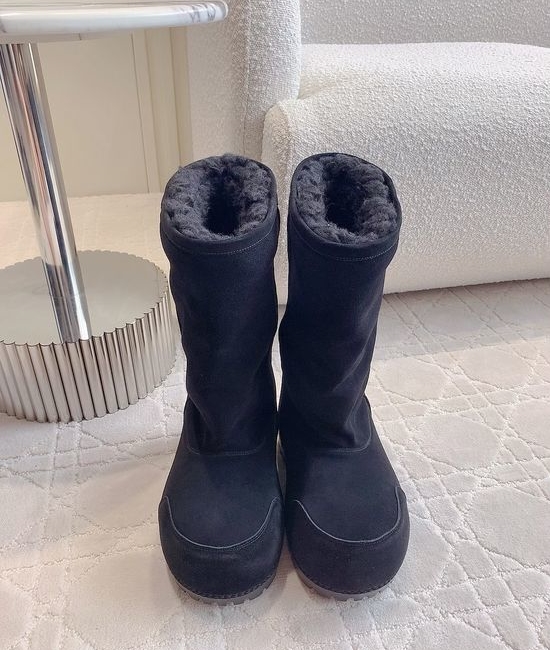 Balenciaga Warm Fleece Lined Platform Ankle Boots Non-slip Sole