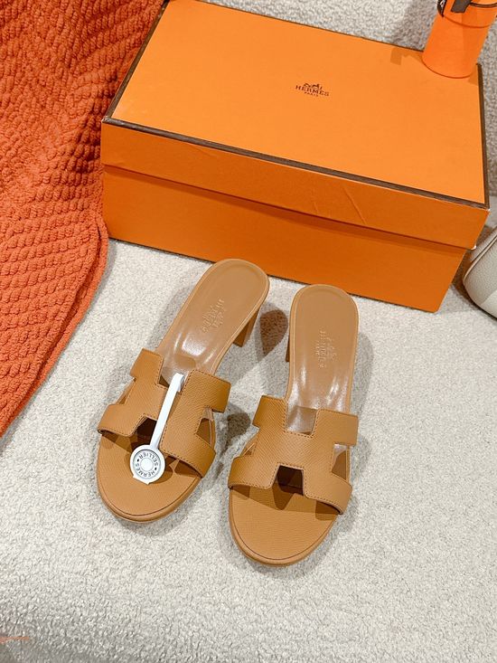 Hermes New Color Leather Sandals with Complimentary Scarves