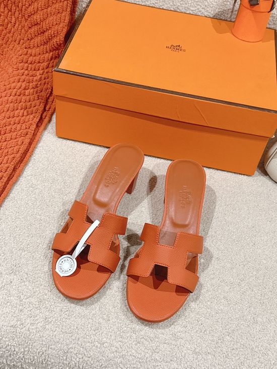 Hermes New Color Leather Sandals with Complimentary Scarves