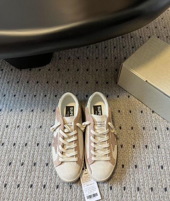 Golden Goose GGDB Cinnamon Pink Distressed Platform Casual Leather Sneakers