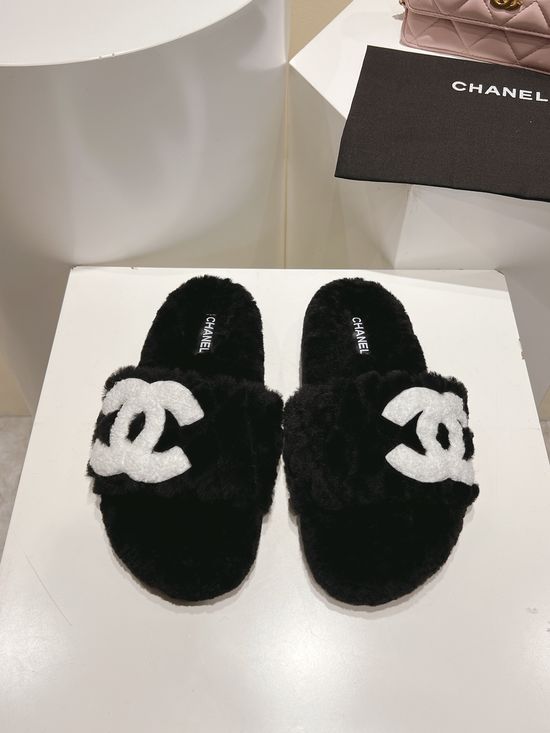 Chanel Warm Soft Genuine Wool Cozy Comfortable Casual Footwear