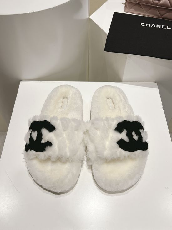 Chanel Warm Soft Genuine Wool Cozy Comfortable Casual Footwear