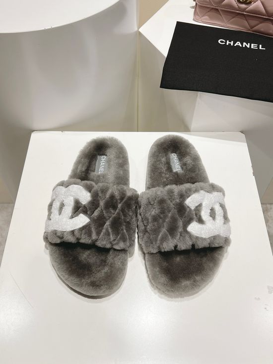 Chanel Warm Soft Genuine Wool Cozy Comfortable Casual Footwear
