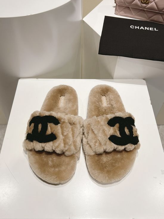 Chanel Warm Soft Genuine Wool Cozy Comfortable Casual Footwear