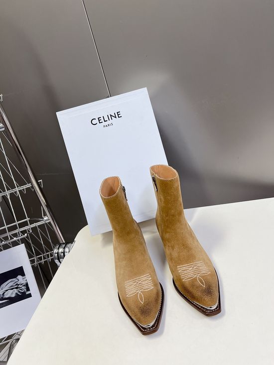 Celine Fashion Short Boots with Premium Leather Upper