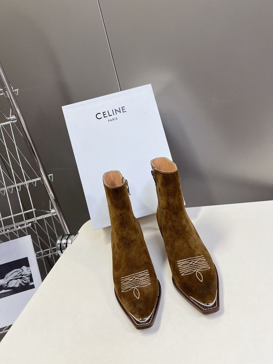 Celine Fashion Short Boots with Premium Leather Upper