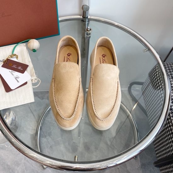 Loro Piana Premium Comfort Suede Loafers Handsewn Soft Lining Durable Sole