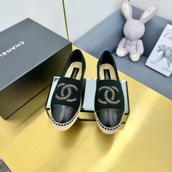 Chanel Casual Denim Espadrille Mules Slip On Comfort Shoes