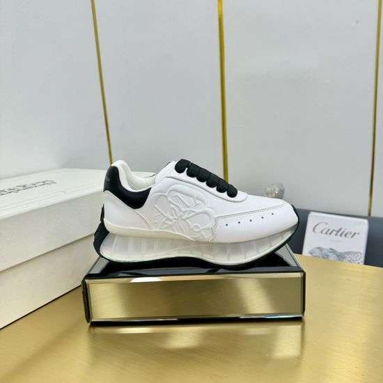 McQueen Premium Air Cushion Leather Athletic Running Sneakers