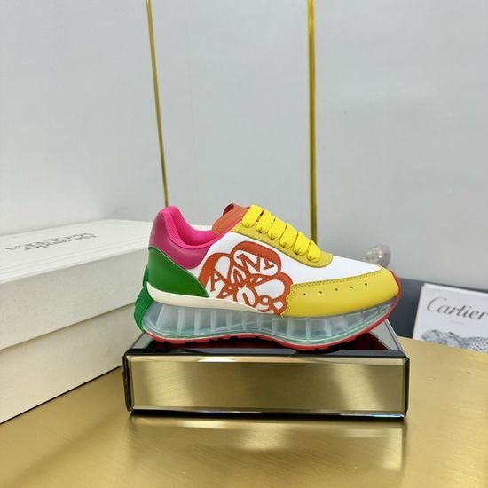 McQueen Premium Air Cushion Leather Athletic Running Sneakers