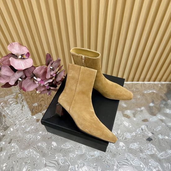Alexander Wang Sleek Leather Ankle Boots Mid Heel Casual Winter Footwear