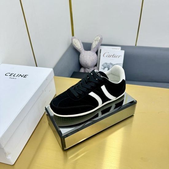 Celine Premium Leather Low-top Lace-up Non-slip Fashion Sneakers