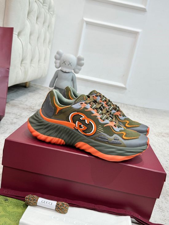 Gucci Wavy Design Fashion Sneakers Premium Craft Trendy Casual Footwear