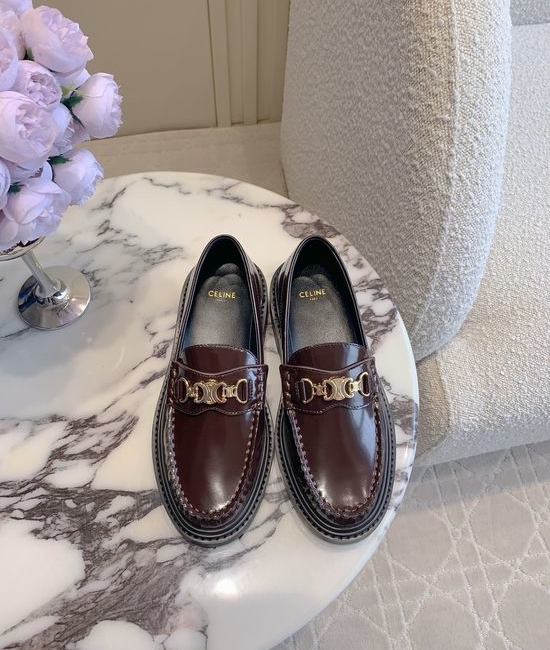 Celine Classic Logo Decor Loafer Shoes Versatile Comfortable