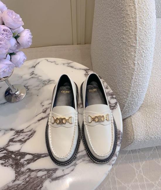 Celine Classic Logo Decor Loafer Shoes Versatile Comfortable