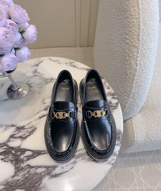 Celine Classic Logo Decor Loafer Shoes Versatile Comfortable