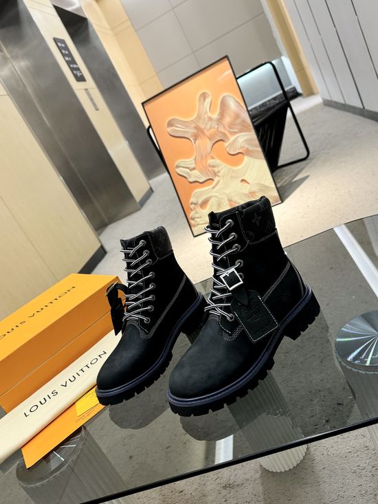 Louis Vuitton Genuine Suede Leather Durable Non Slip Work Ankle Boots