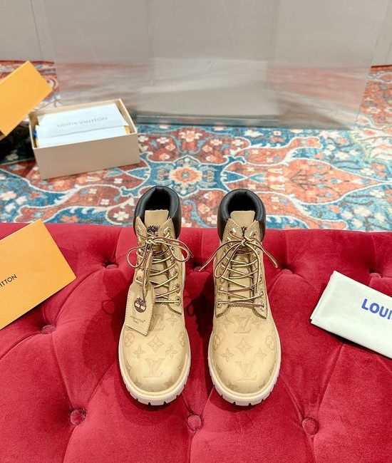 Louis Vuitton LV Waterproof Nubuck Leather Ankle Boots Non-slip Rubber Sole