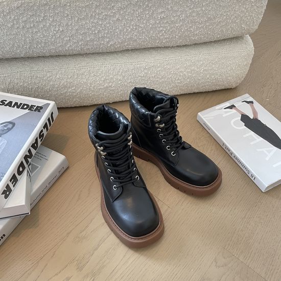 Bottega Veneta Woven Ankle Boots Genuine Leather Non-slip Sole