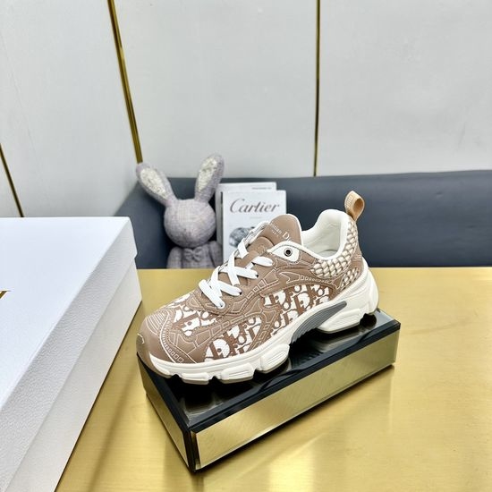 Christian Dior CD Printed Thick Sole Casual Shoes with Breathable Mesh Upper