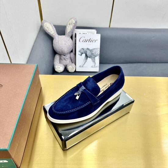 Loro Piana Suede Leather Slippers with Water Resistant Finish