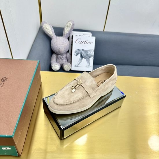 Loro Piana Suede Leather Slippers with Water Resistant Finish