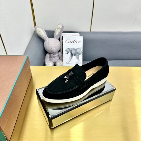 Loro Piana Suede Leather Slippers with Water Resistant Finish