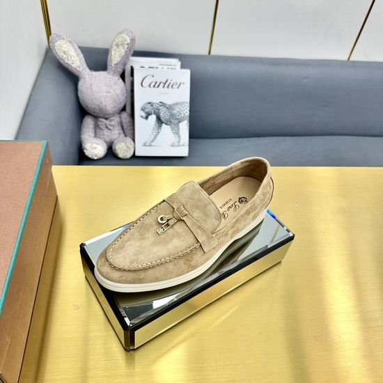 Loro Piana Suede Leather Slippers with Water Resistant Finish