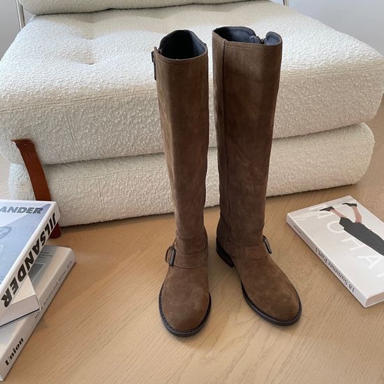 Bottega Veneta Suede High Boots Leather Lining Non-slip Rubber Sole