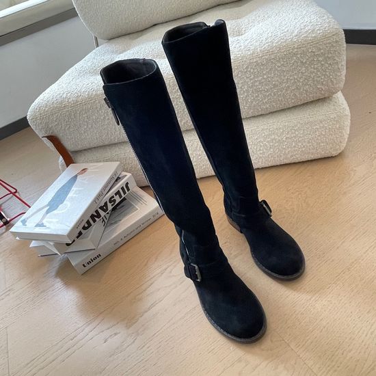 Bottega Veneta Suede High Boots Leather Lining Non-slip Rubber Sole
