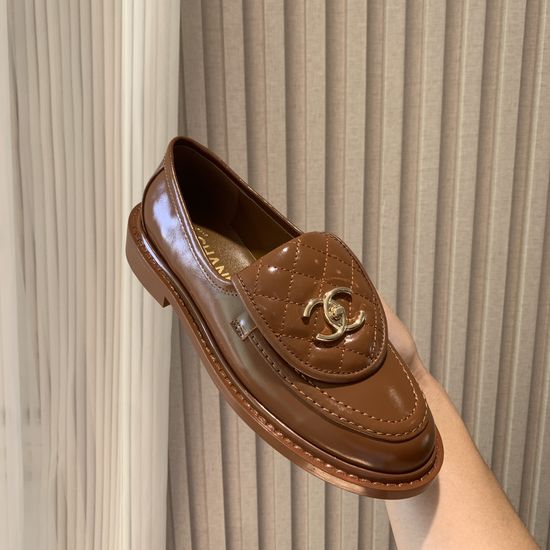 Chanel Elegant Genuine Leather Dress Shoes with Decorative Buckle