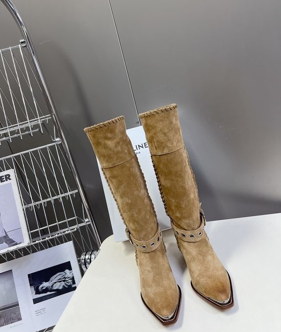 Celine Vintage Style Logo Accent Calfskin Ankle Boots