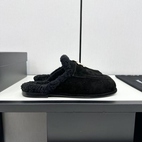 Chanel Plush Teddy Loafers with Suede Upper and Leather Sole