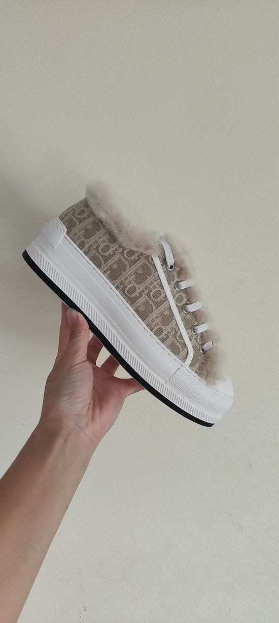 Christian Dior Embroidered Fleece Lined Platform Casual Sneakers